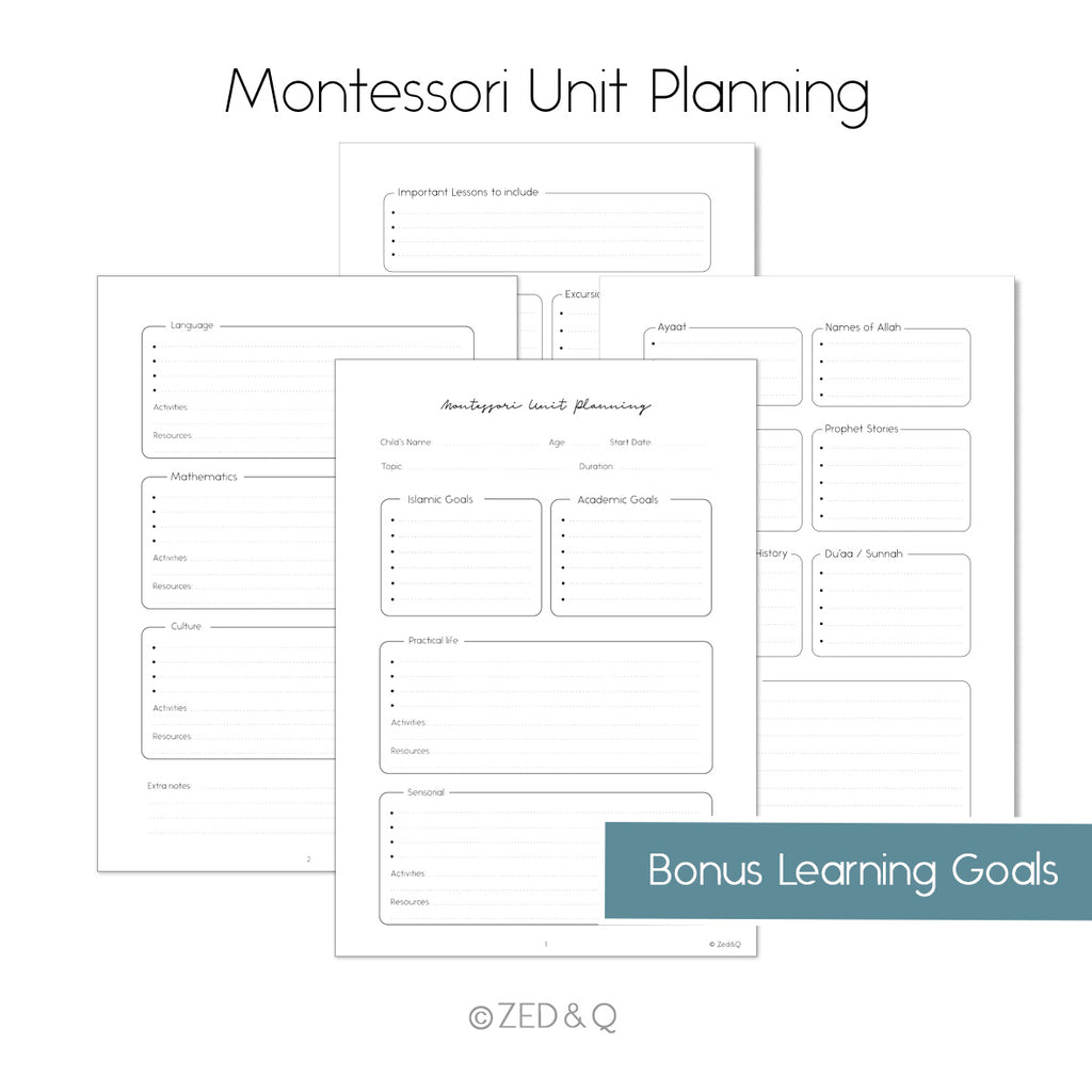 Montessori Unit Planning